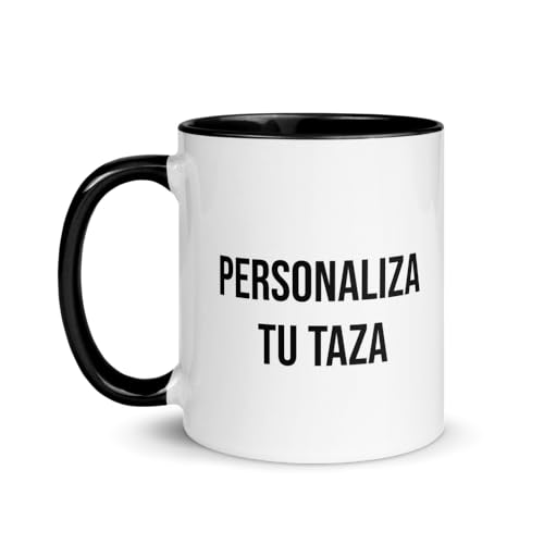 Kembilove Taza personalizada con foto y texto - Tazas desayuno de colores personalizadas - Tazas de cafe originales - Regalos para cumpleaños y cualquier ocasión (Negro)
